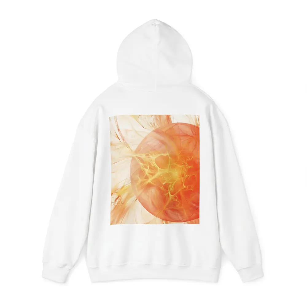 Abstract Orange Fractal Sphere On White – Hoodies