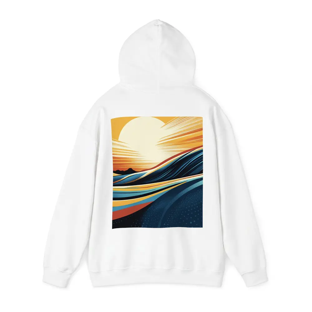 Abstract Ocean Waves Sunset Golden Sky – Hoodies