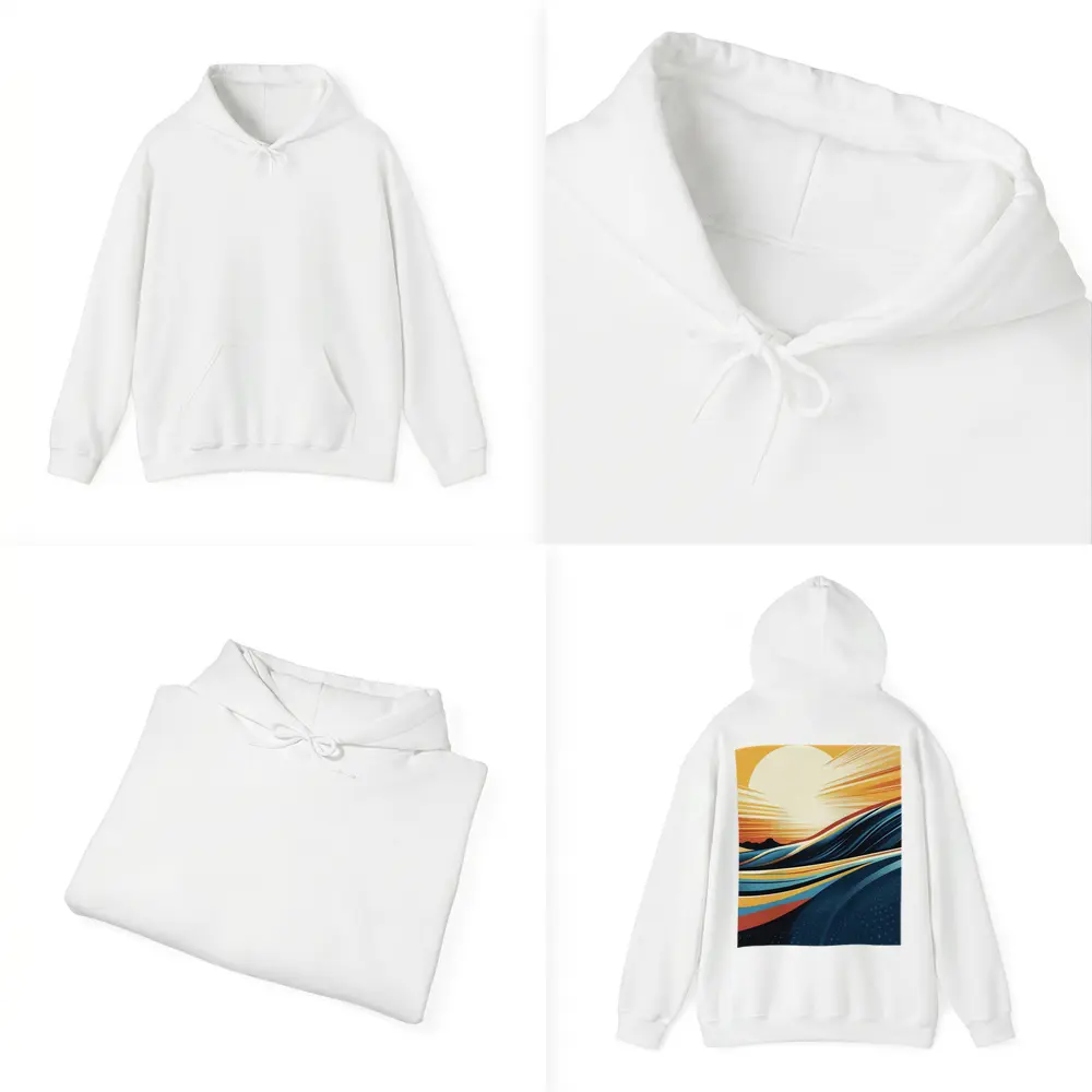 Abstract Ocean Waves Sunset Golden Sky – Hoodies