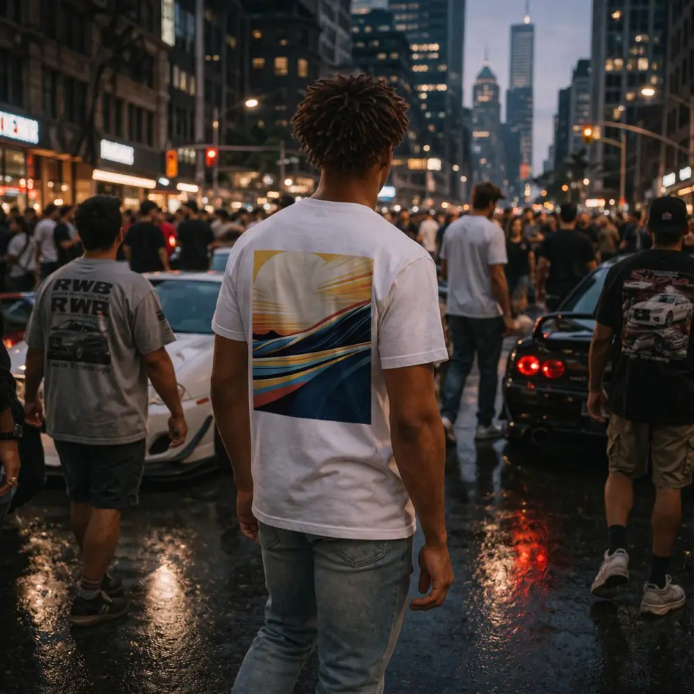 Abstract Ocean Waves Sunset Golden Sky – T-Shirts