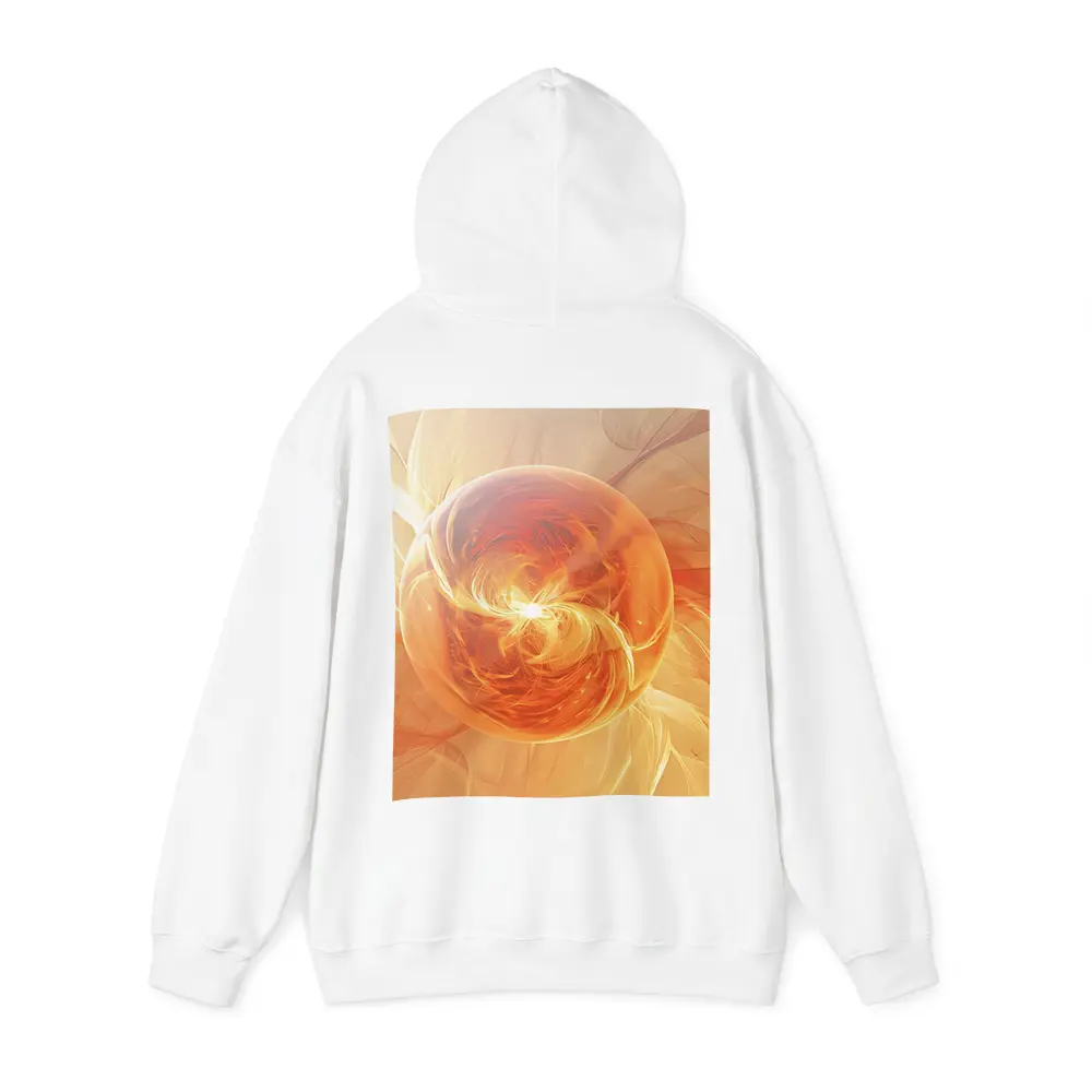 Orange Glowing Sphere Abstract Energy Art – Hoodies