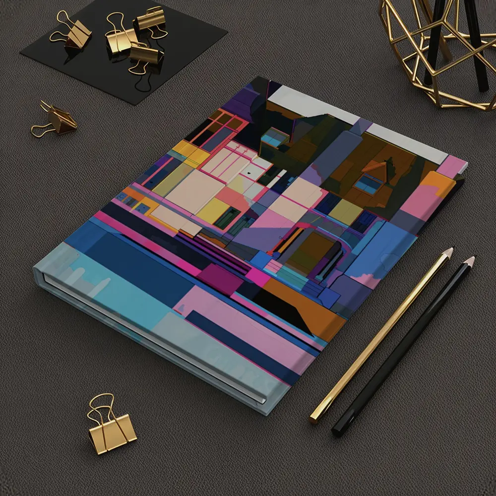 Colorful Geometric House Architecture Pop Art – Notebooks