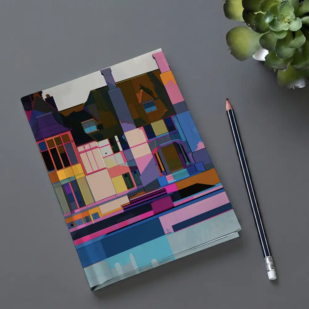 Colorful Geometric House Architecture Pop Art – Notebooks
