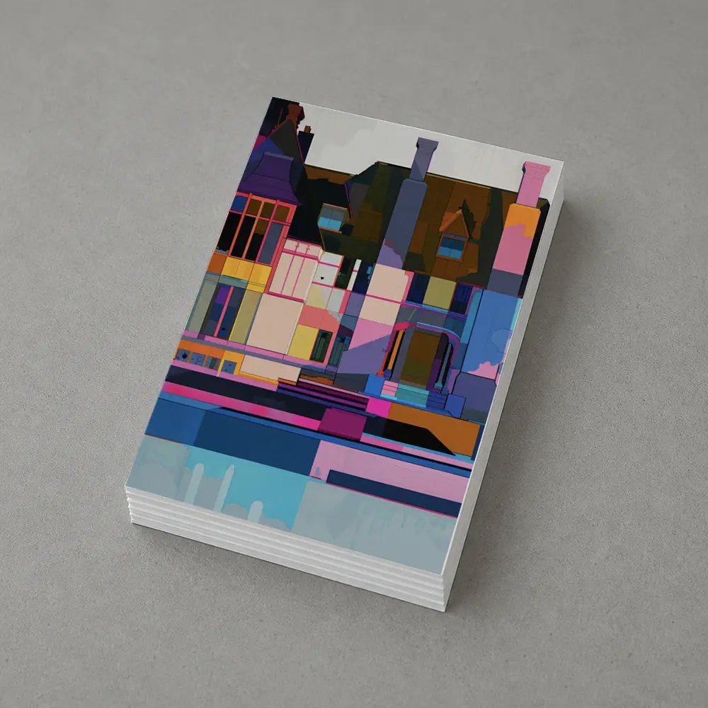 Colorful Geometric House Architecture Pop Art – Postcards
