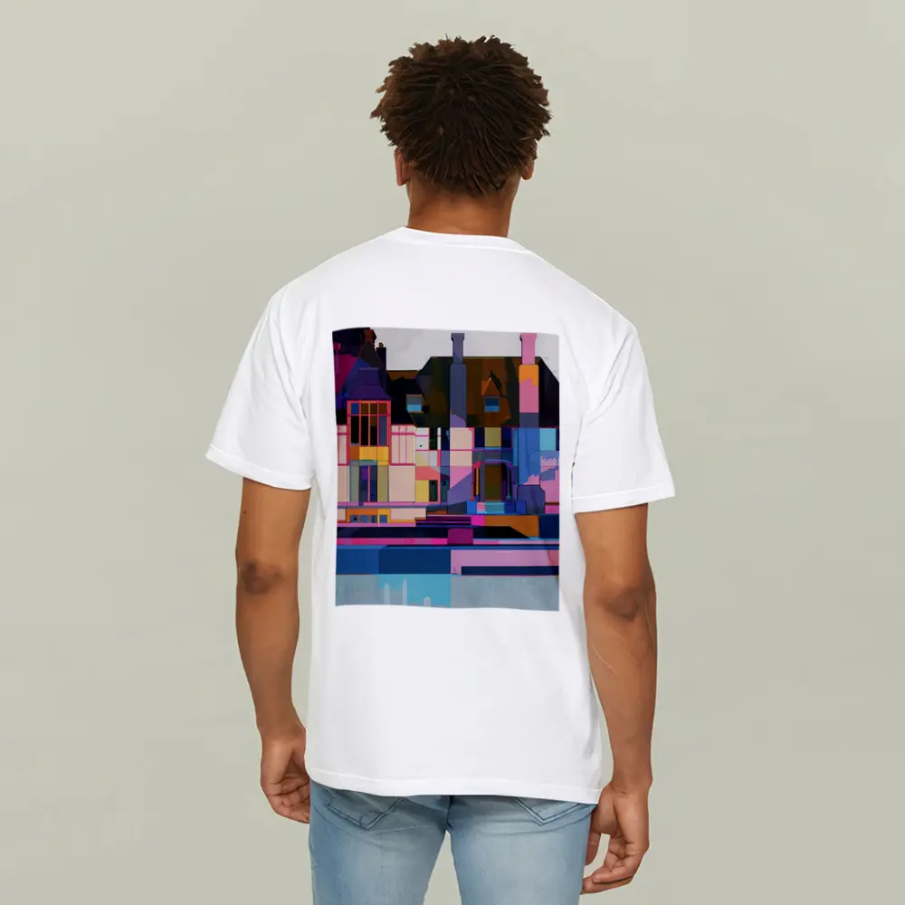 Colorful Geometric House Architecture Pop Art – T-Shirts