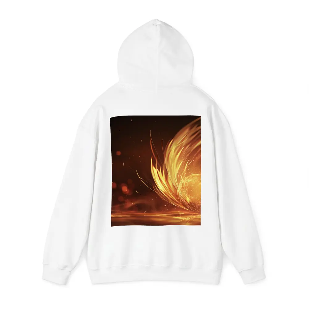 Fiery Golden Orb Abstract Dark Background – Hoodies