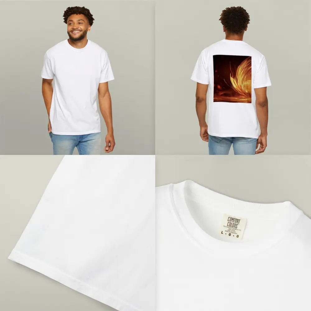 Fiery Golden Orb Abstract Dark Background – T-Shirts