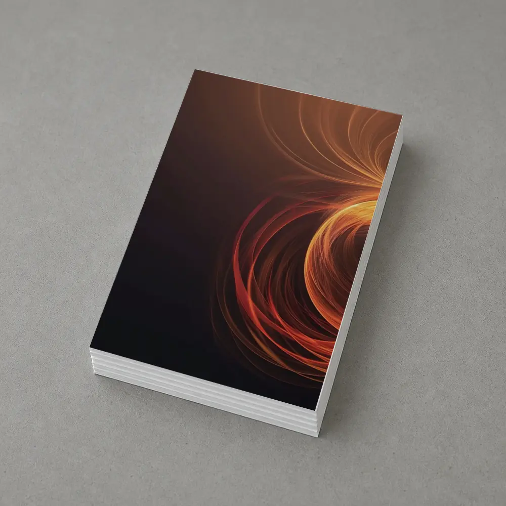 Orange Fire Spiral Abstract Dark Background – Postcards