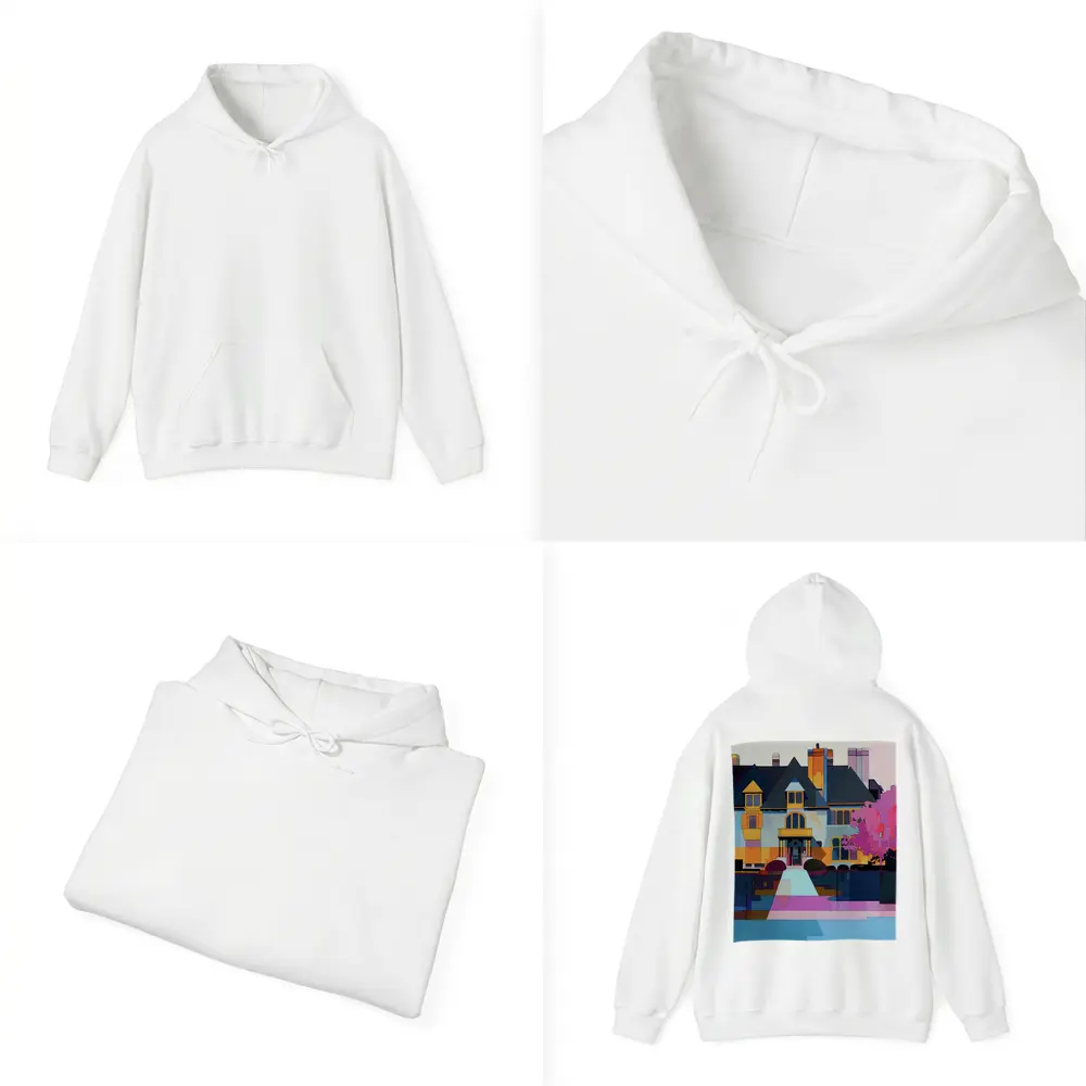 Victorian Mansion Geometric Flat Art Style – Hoodies
