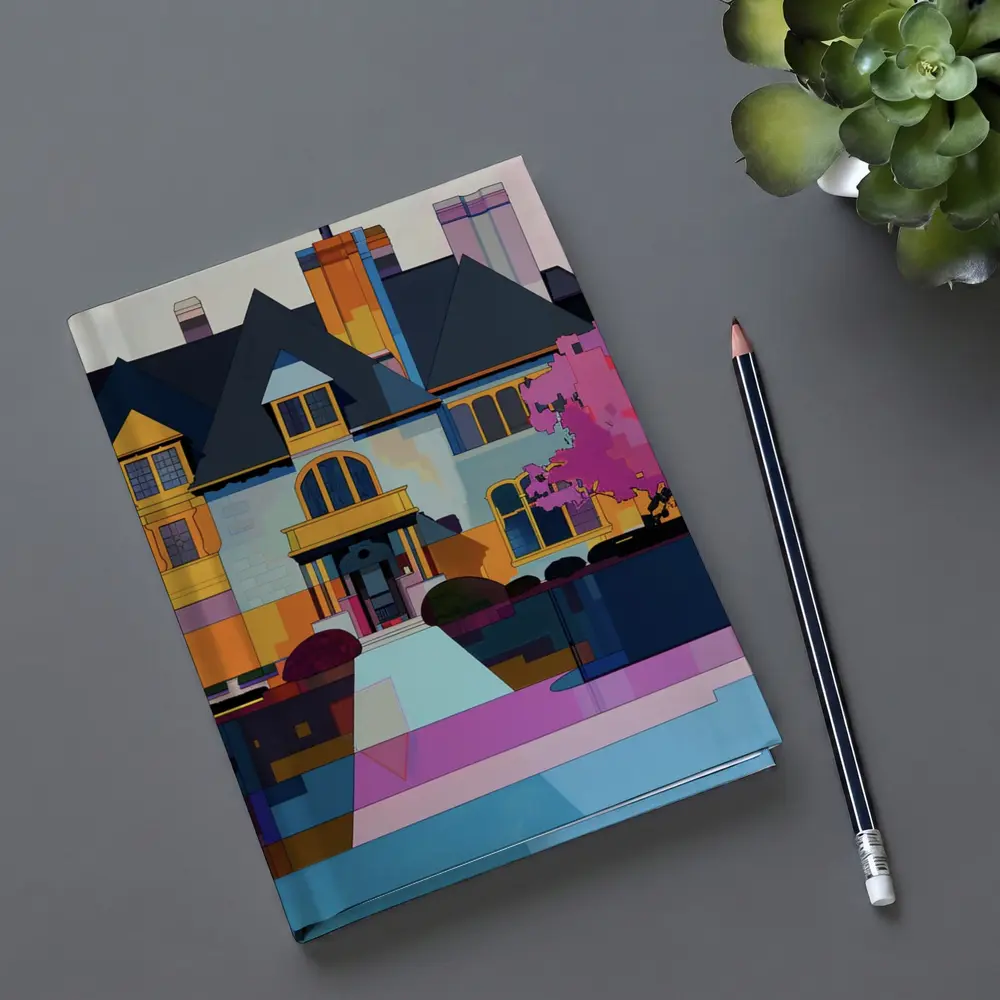 Victorian Mansion Geometric Flat Art Style – Notebooks