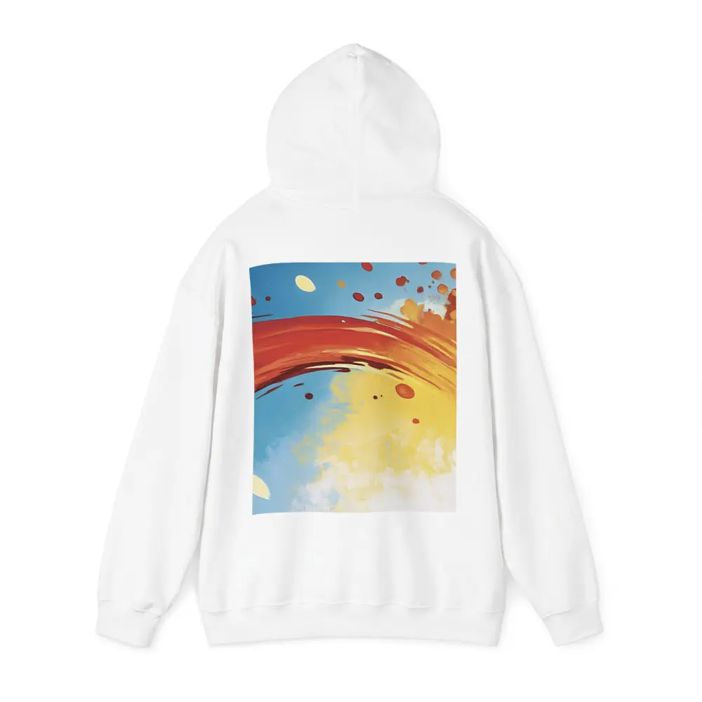 Red Abstract Swirl Blue Yellow Background – Hoodies