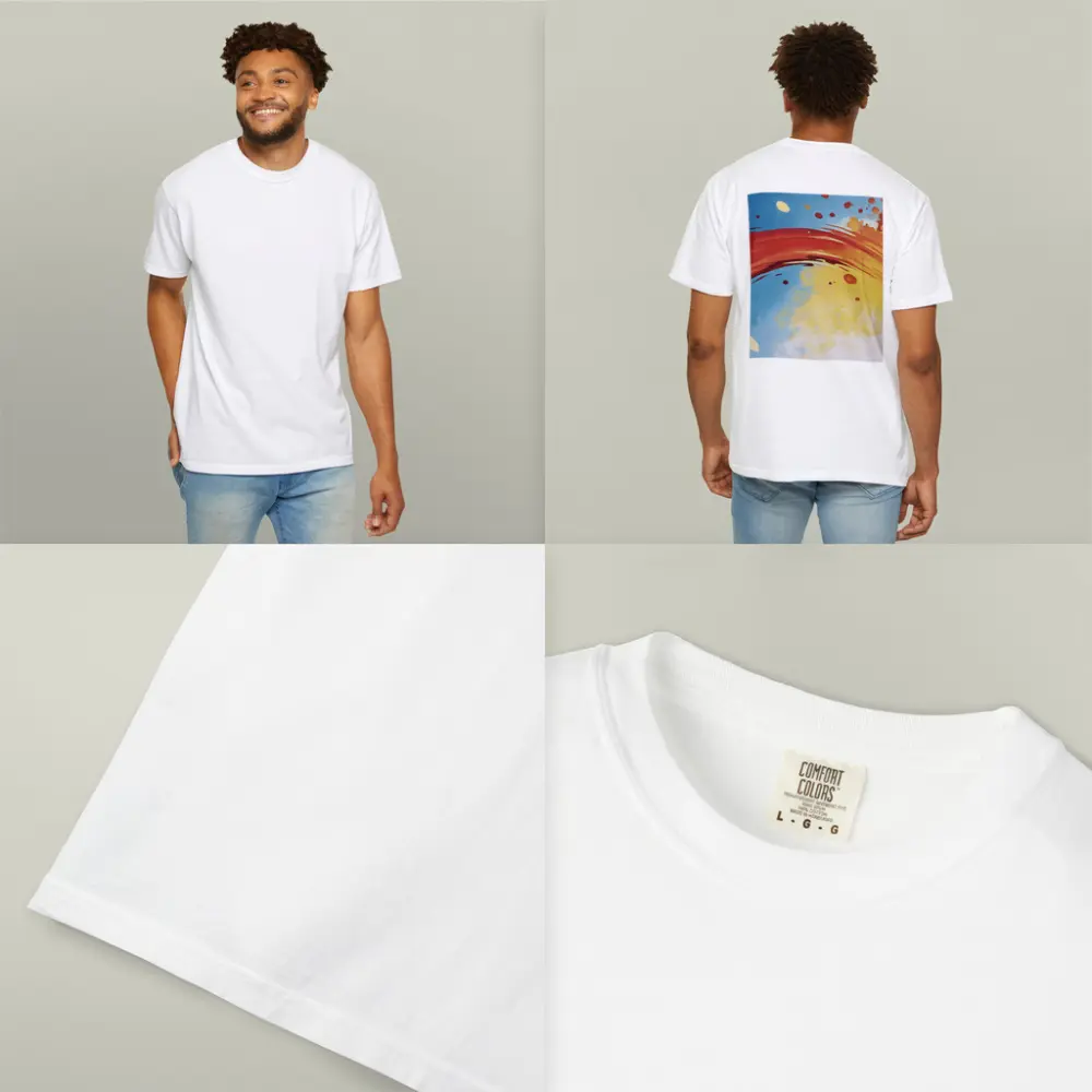 Red Abstract Swirl Blue Yellow Background – T-Shirts