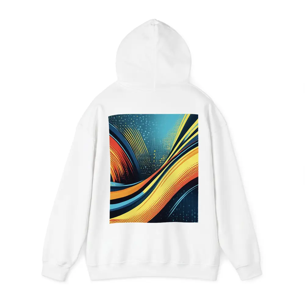 Bold Wave Abstract Art Blue Orange – Hoodies