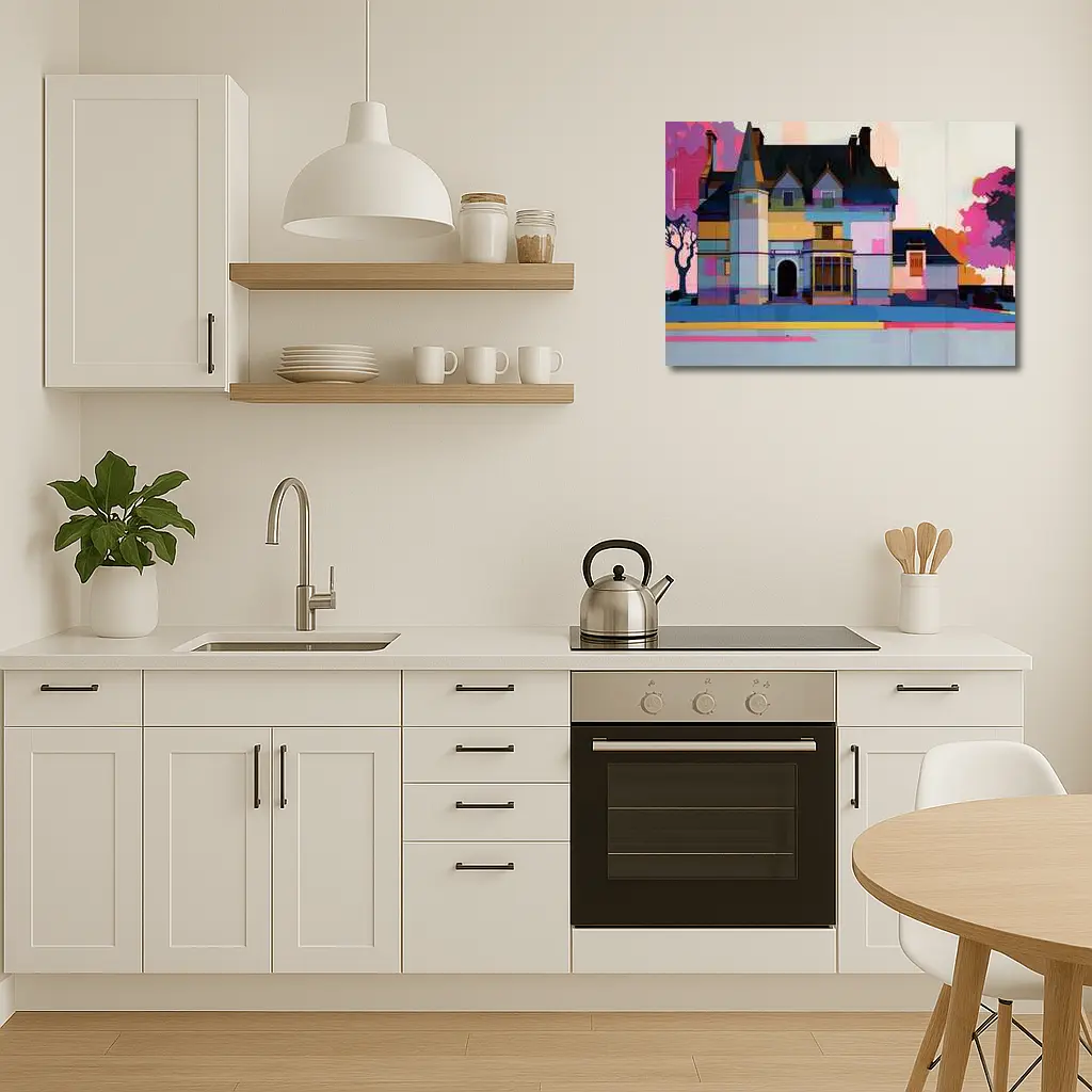Colorful Victorian Mansion Pop Art Style – Wall Art