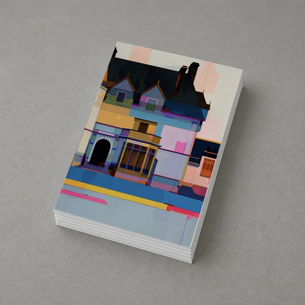 Colorful Victorian Mansion Pop Art Style – Postcards