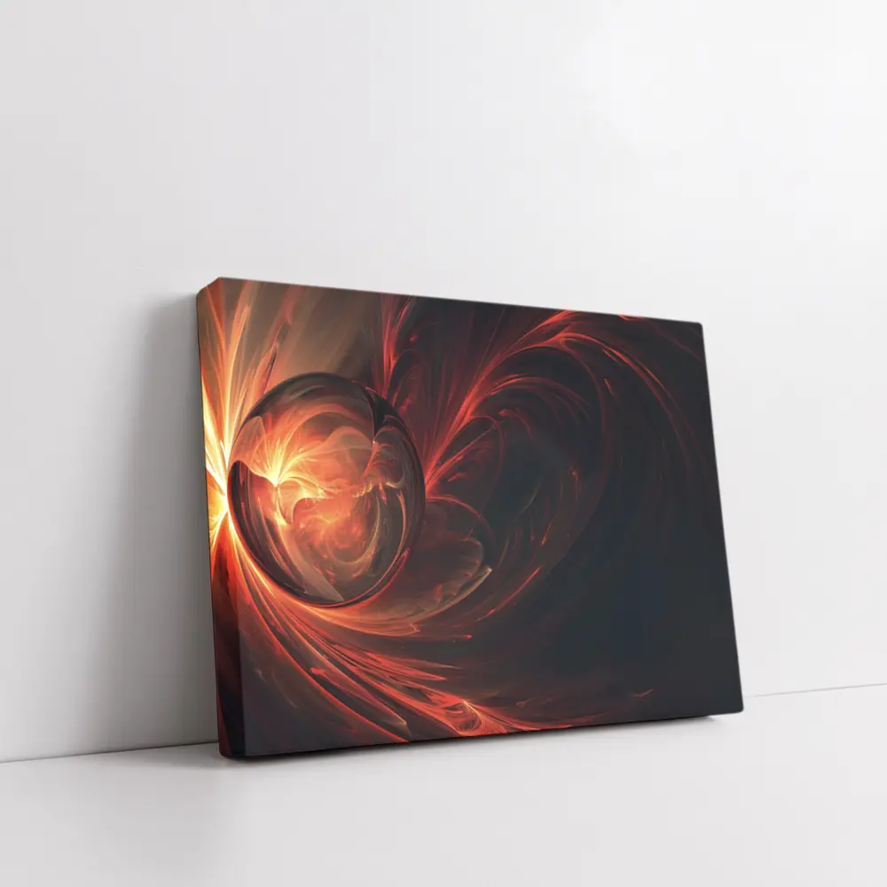 Dark Red Swirling Abstract Fractal Art – Wall Art