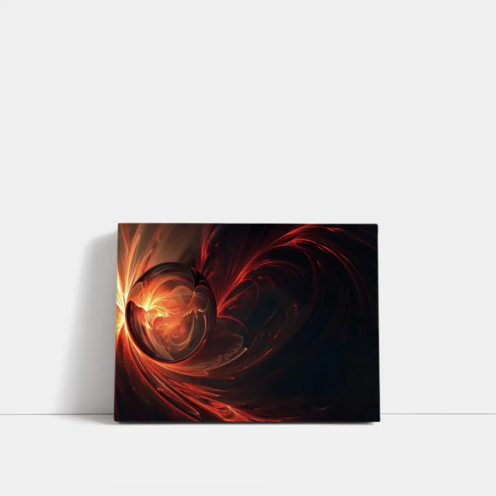 Dark Red Swirling Abstract Fractal Art – Wall Art