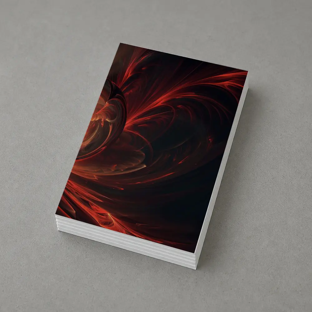 Dark Red Swirling Abstract Fractal Art – Postcards