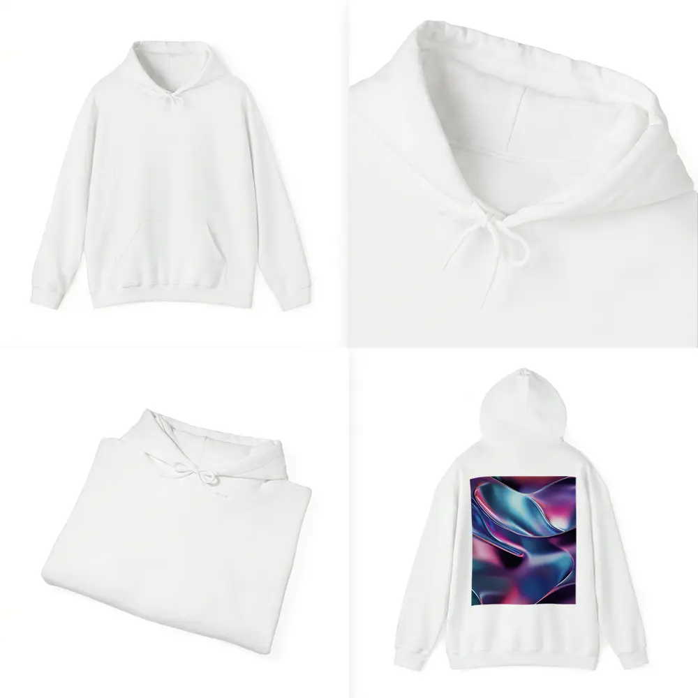 Iridescent Metallic Abstract Purple Blue Waves – Hoodies