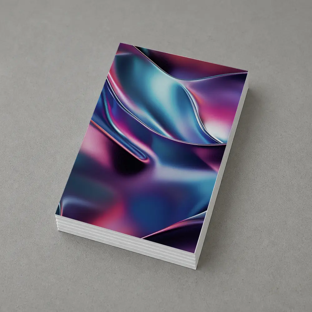 Iridescent Metallic Abstract Purple Blue Waves – Postcards