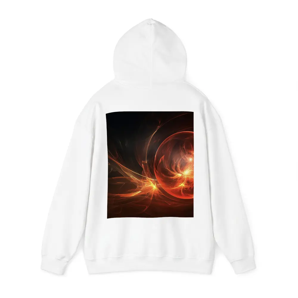 Fiery Red Abstract Fractal Energy Sphere Art – Hoodies