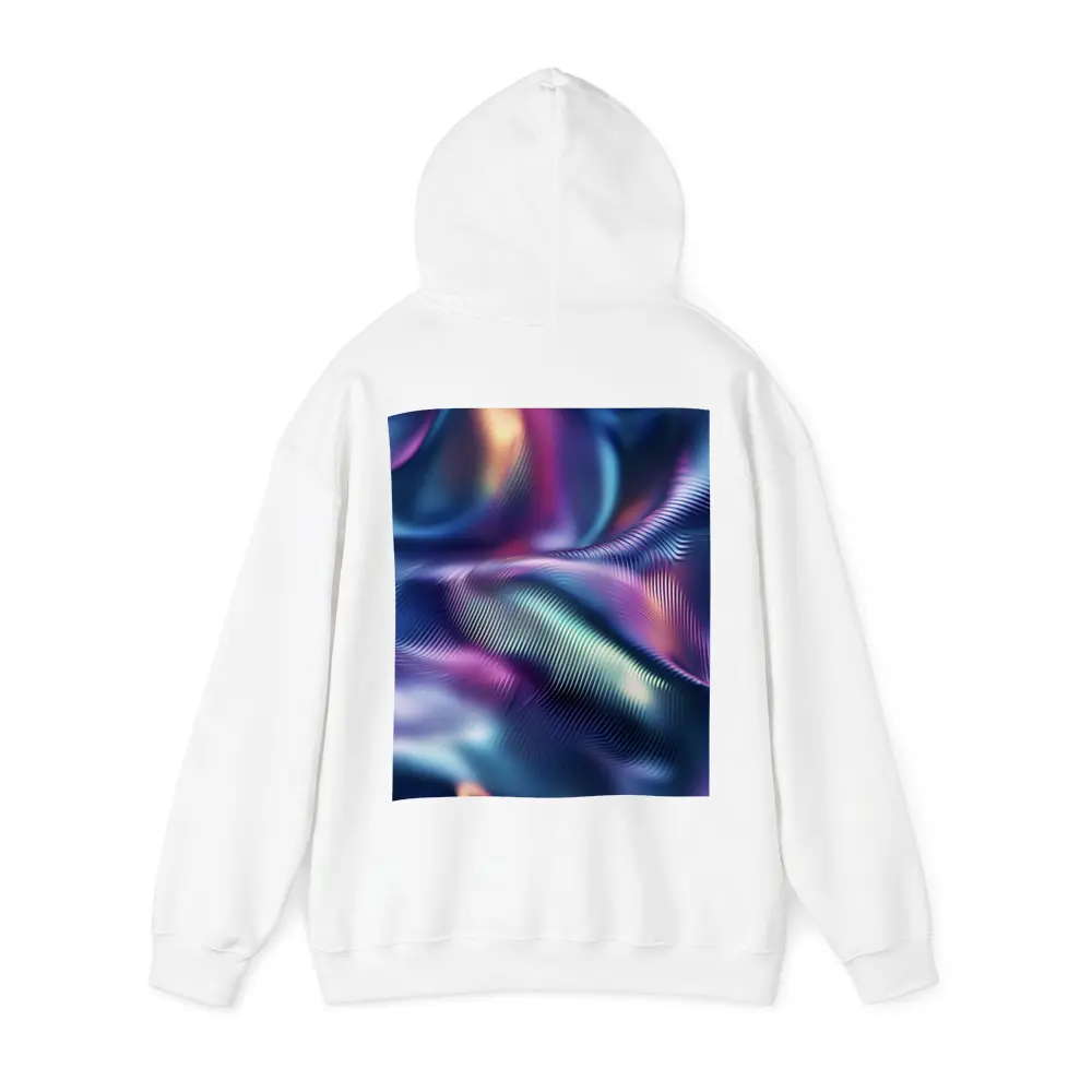 Holographic Iridescent Waves Abstract Purple Blue – Hoodies