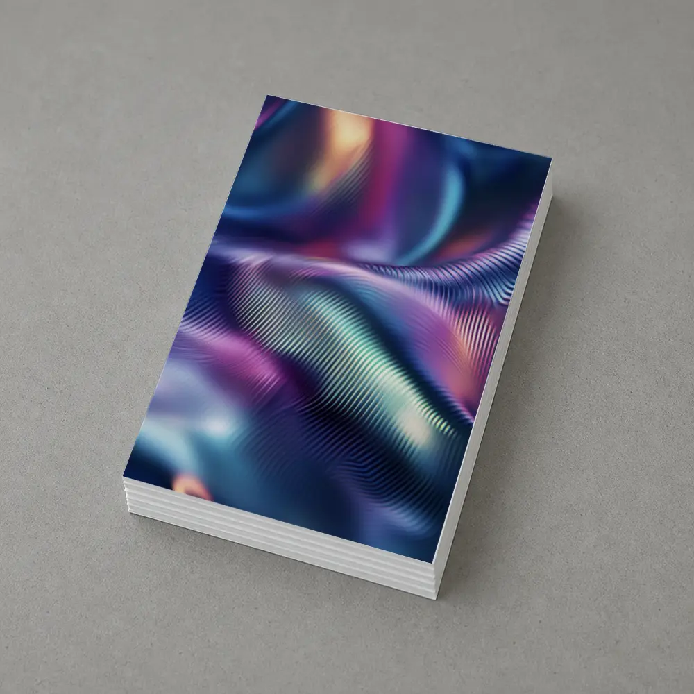 Holographic Iridescent Waves Abstract Purple Blue – Postcards