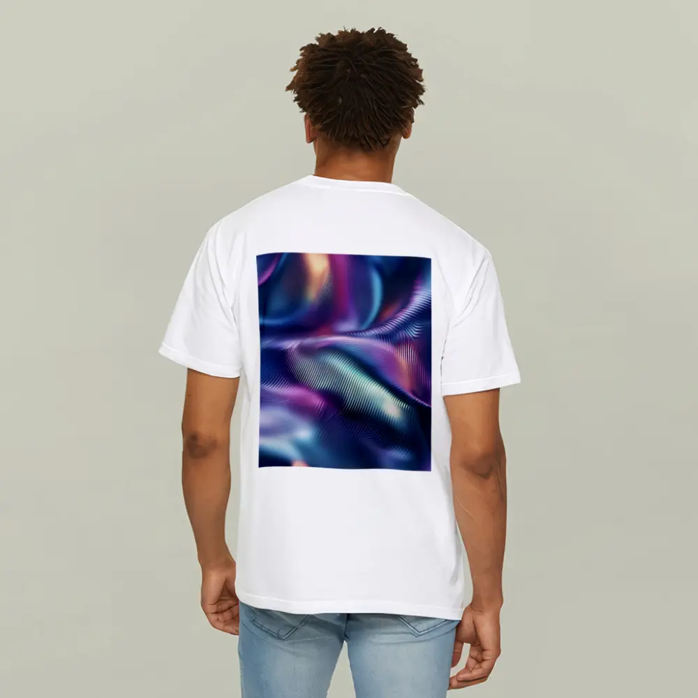 Holographic Iridescent Waves Abstract Purple Blue – T-Shirts