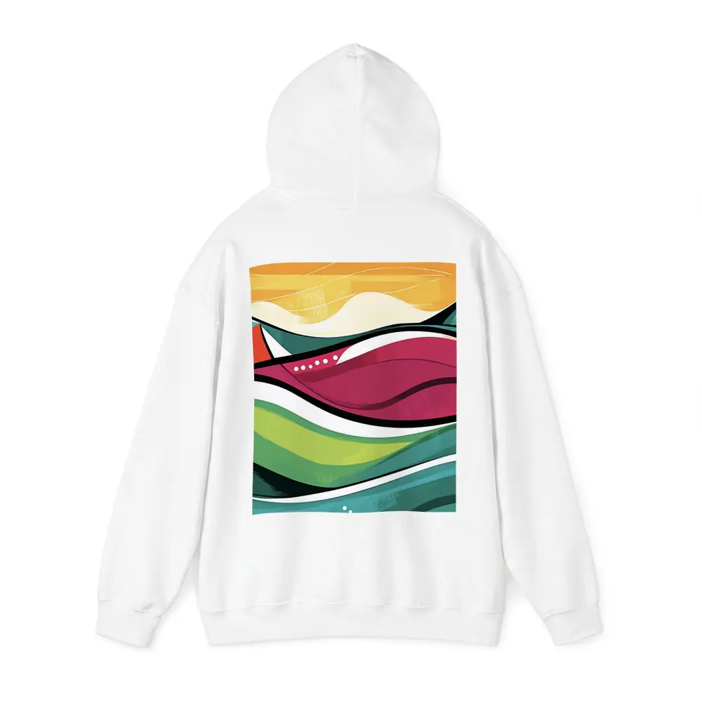 Colorful Abstract Rolling Waves Landscape Art – Hoodies