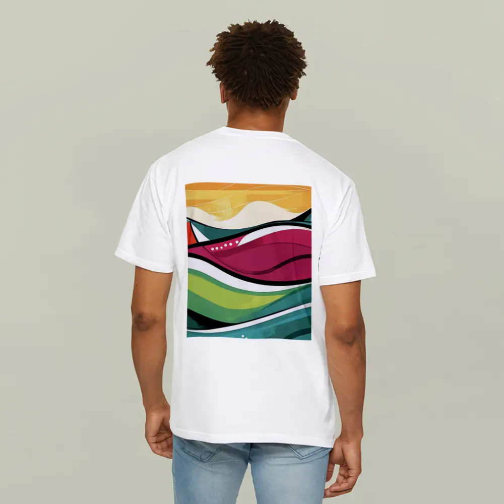 Colorful Abstract Rolling Waves Landscape Art – T-Shirts