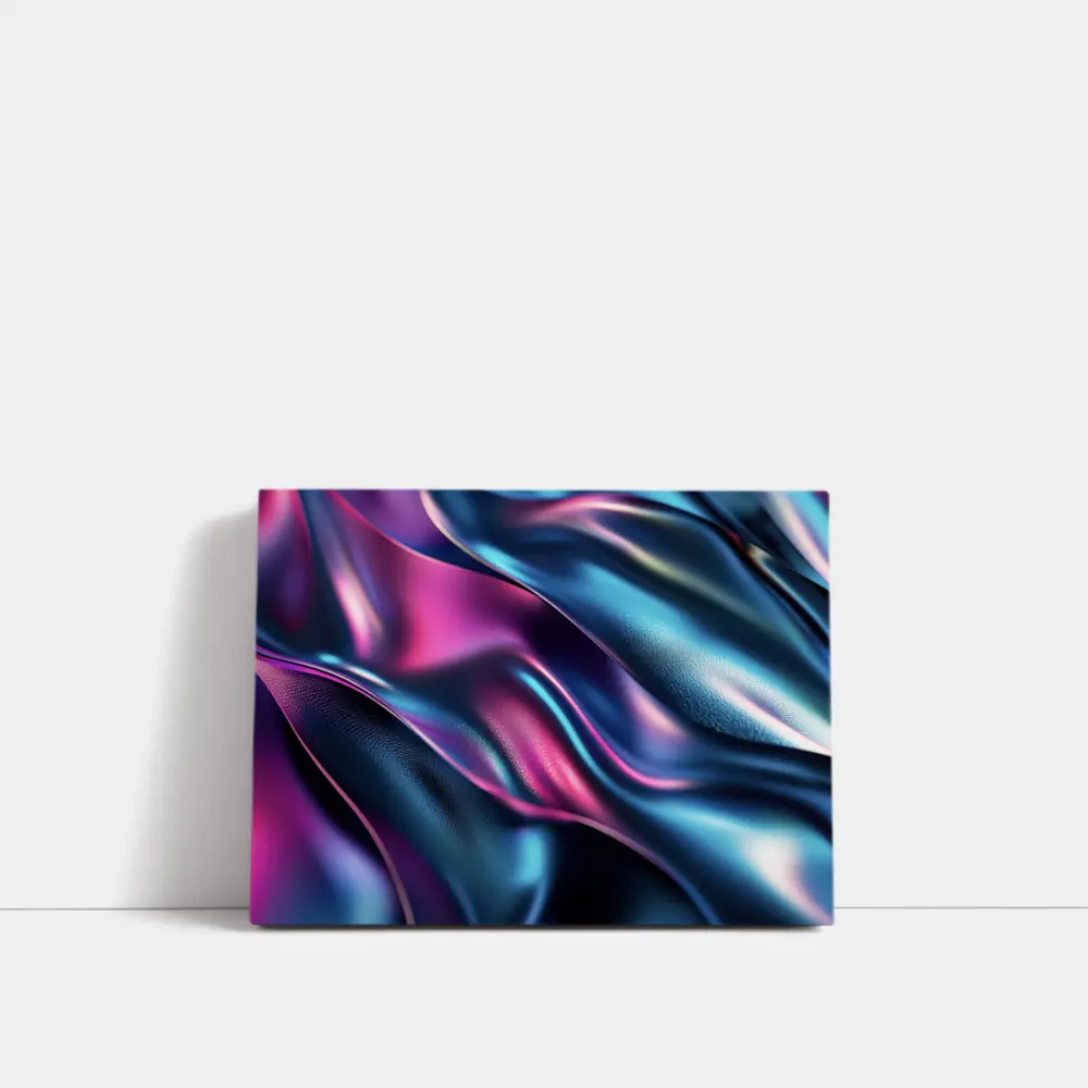 Iridescent Holographic Flowing Silk Abstract Art – Wall Art