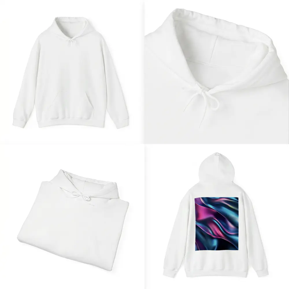 Iridescent Holographic Flowing Silk Abstract Art – Hoodies