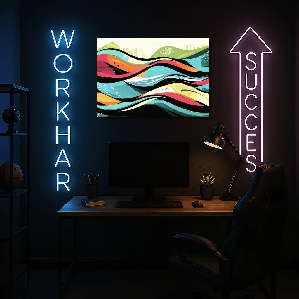 Colorful Graffiti Waves Abstract Urban Art – Wall Art