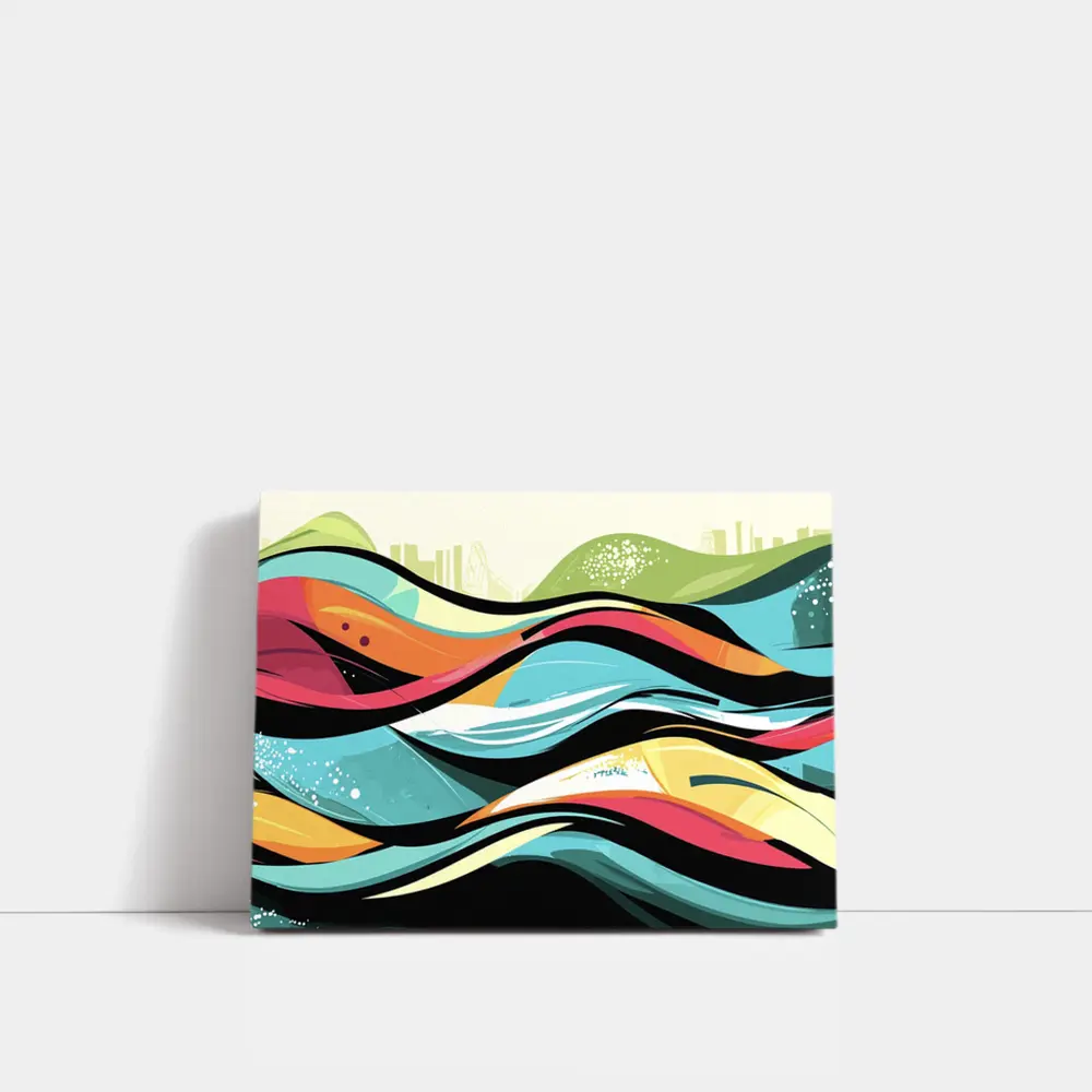 Colorful Graffiti Waves Abstract Urban Art – Wall Art