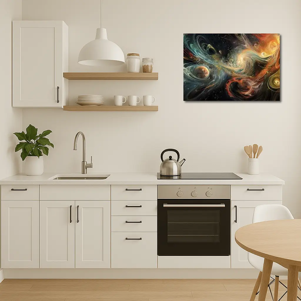 Cosmic Swirls Abstract Space Galaxy Art – Wall Art