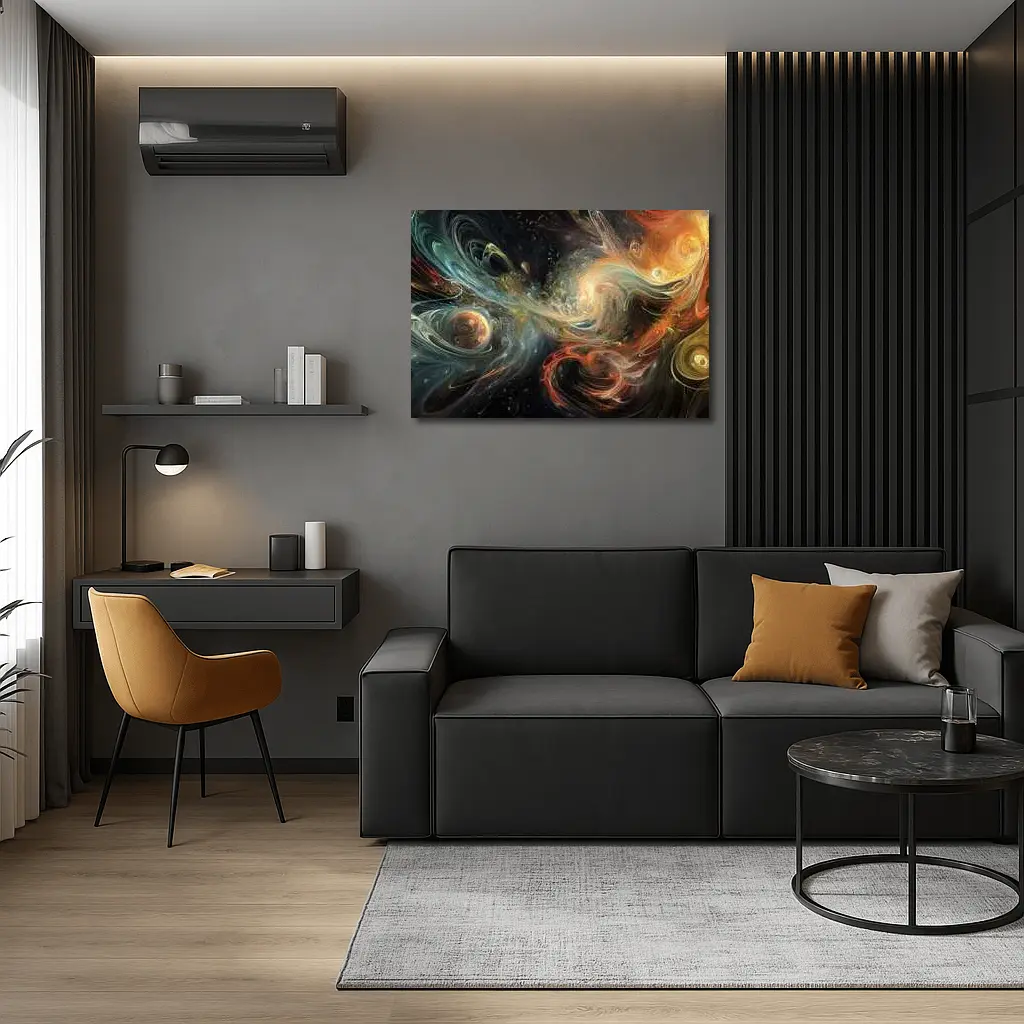 Cosmic Swirls Abstract Space Galaxy Art – Wall Art