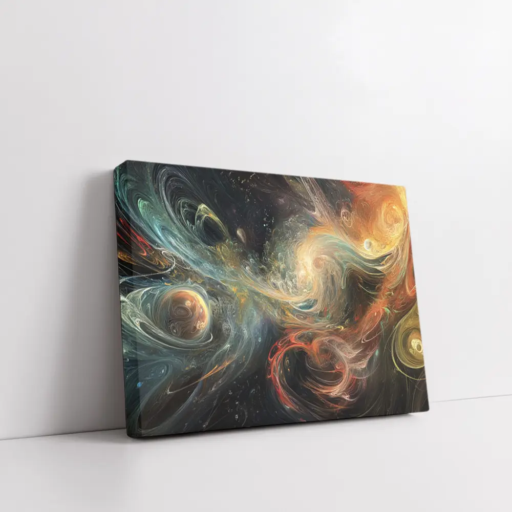 Cosmic Swirls Abstract Space Galaxy Art – Wall Art