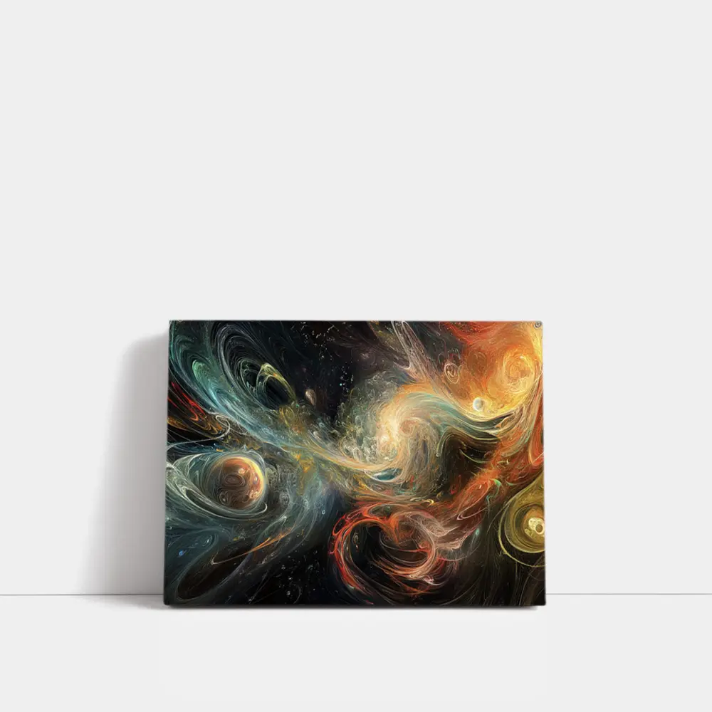 Cosmic Swirls Abstract Space Galaxy Art – Wall Art