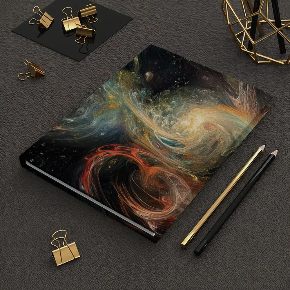 Cosmic Swirls Abstract Space Galaxy Art – Notebooks