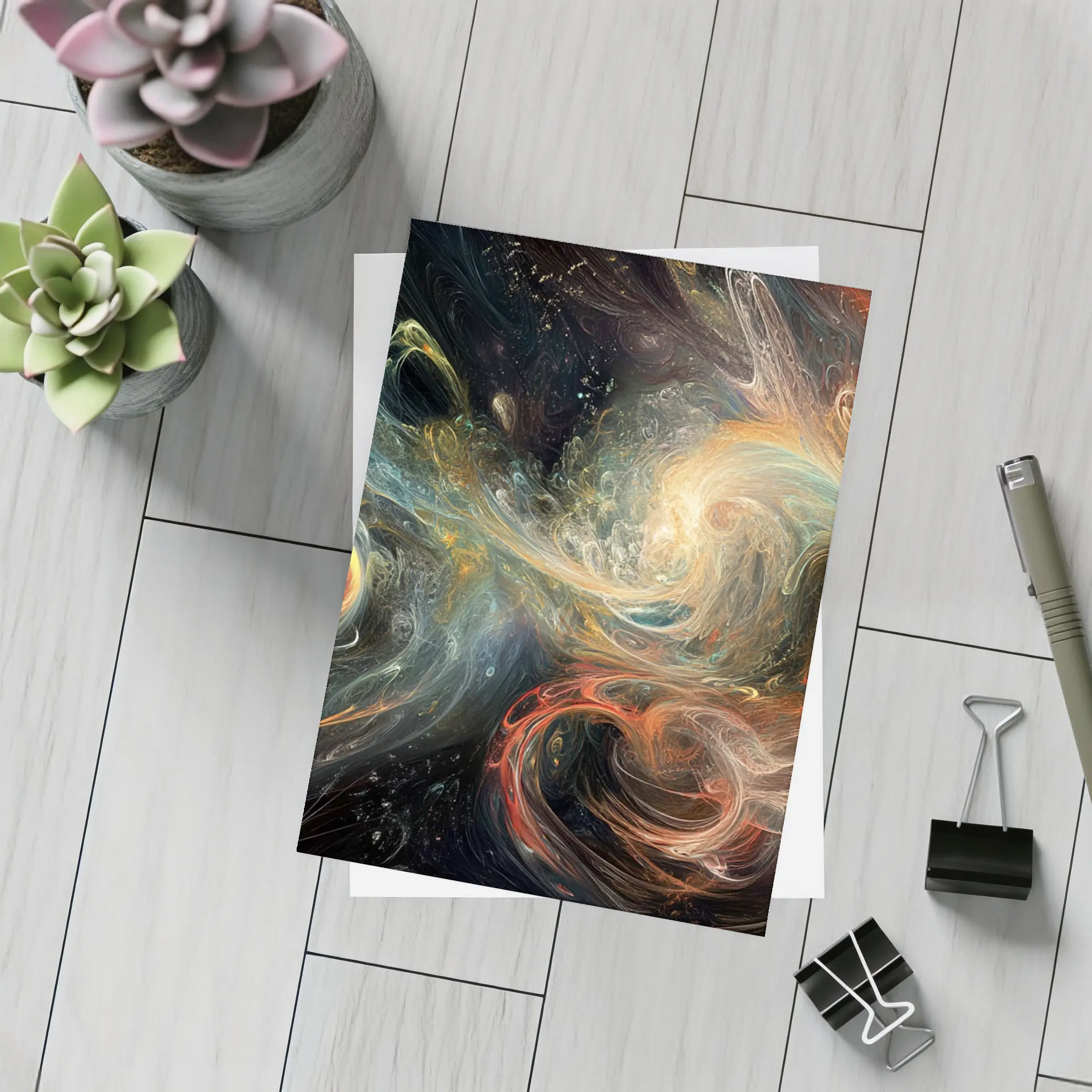 Cosmic Swirls Abstract Space Galaxy Art – Postcards
