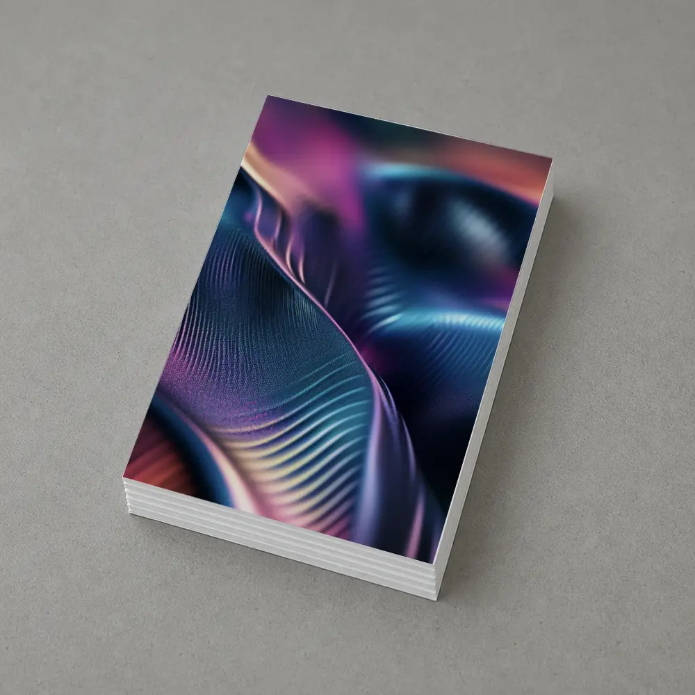 Abstract Wavy Fluid Dark Iridescent Surface – Postcards