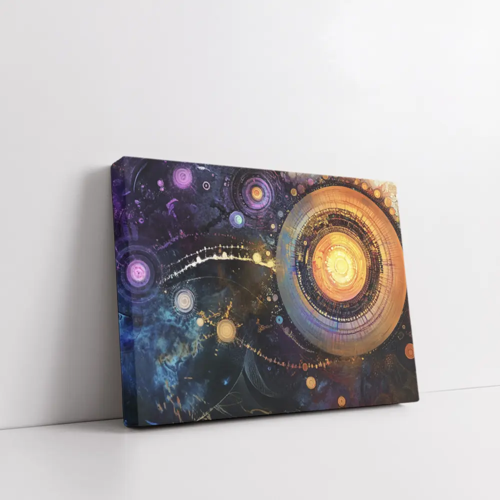 Abstract Cosmic Circles Deep Space Art – Wall Art