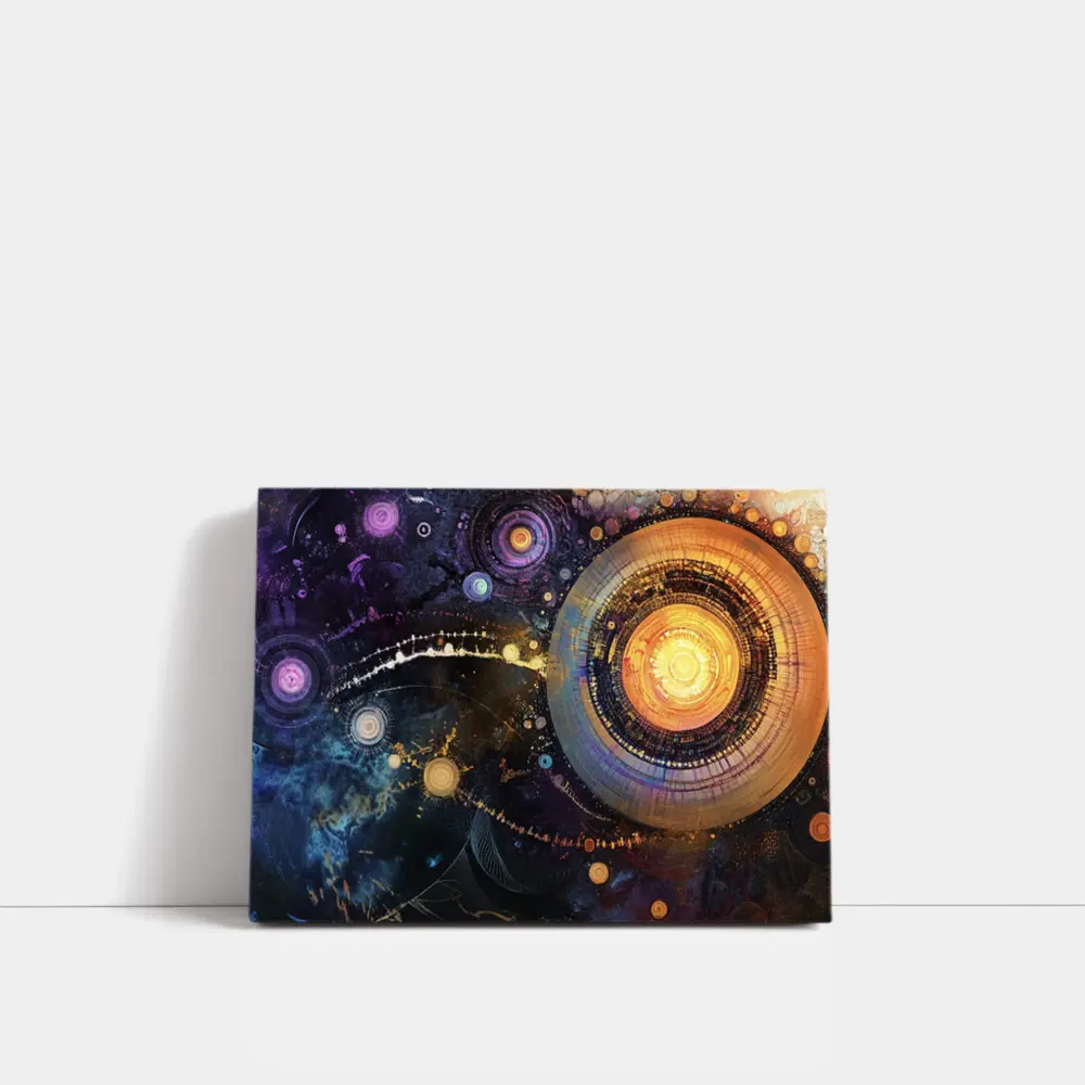 Abstract Cosmic Circles Deep Space Art – Wall Art