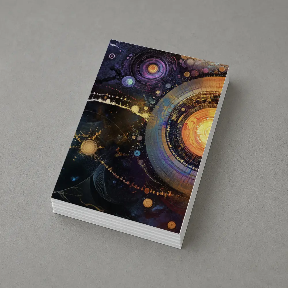 Abstract Cosmic Circles Deep Space Art – Postcards