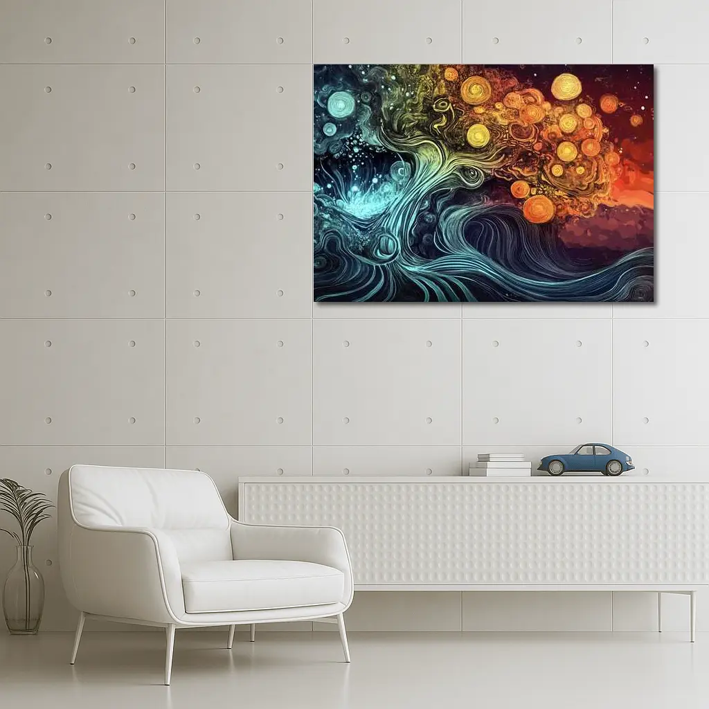 Swirling Tree of Life Abstract Art – Wall Art
