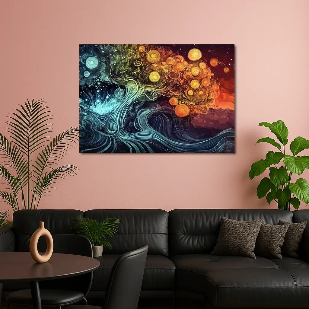 Swirling Tree of Life Abstract Art – Wall Art