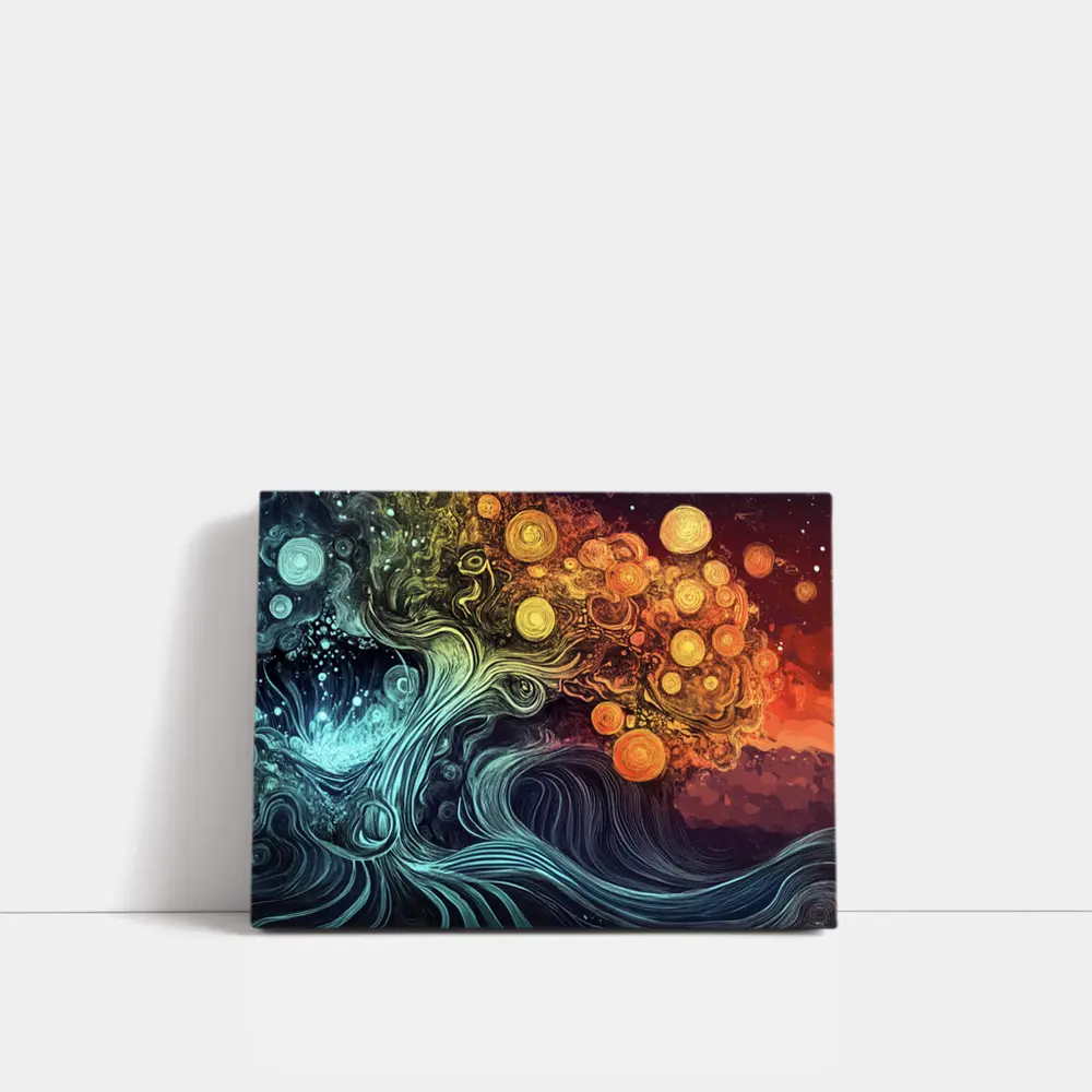 Swirling Tree of Life Abstract Art – Wall Art