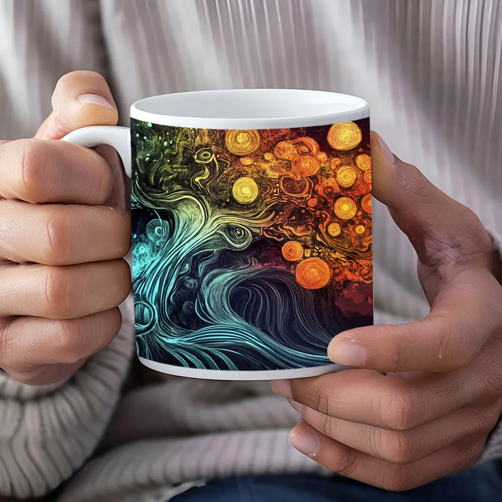 Swirling Tree of Life Abstract Art – Mugs