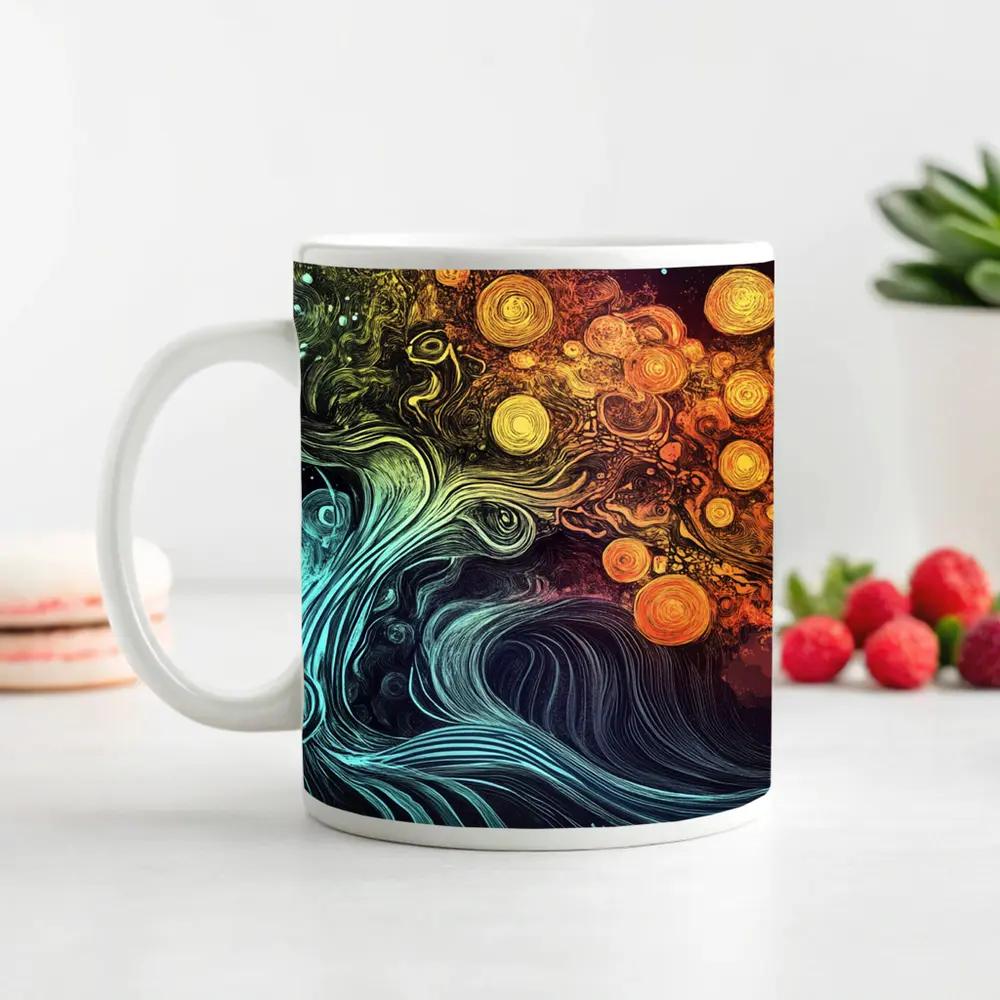 Swirling Tree of Life Abstract Art – Mugs