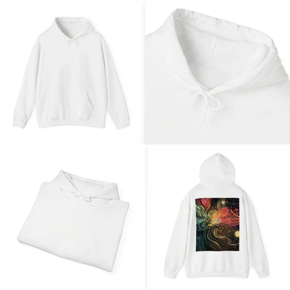 Cosmic Abstract Flow Lines Dark Background – Hoodies